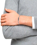 venezia armband mit rondel mittelteilen schwarz und silber