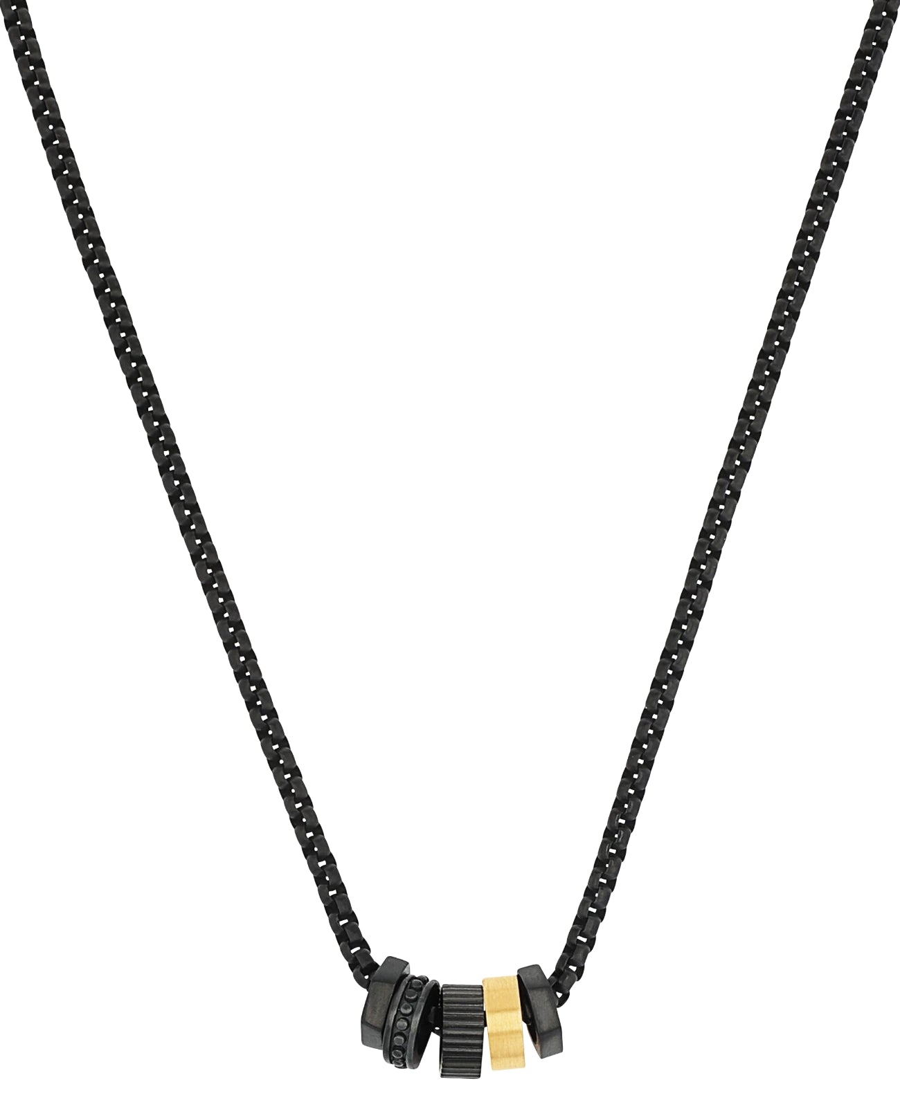 Schwarze kette mit schwarzen und gold Rondellen