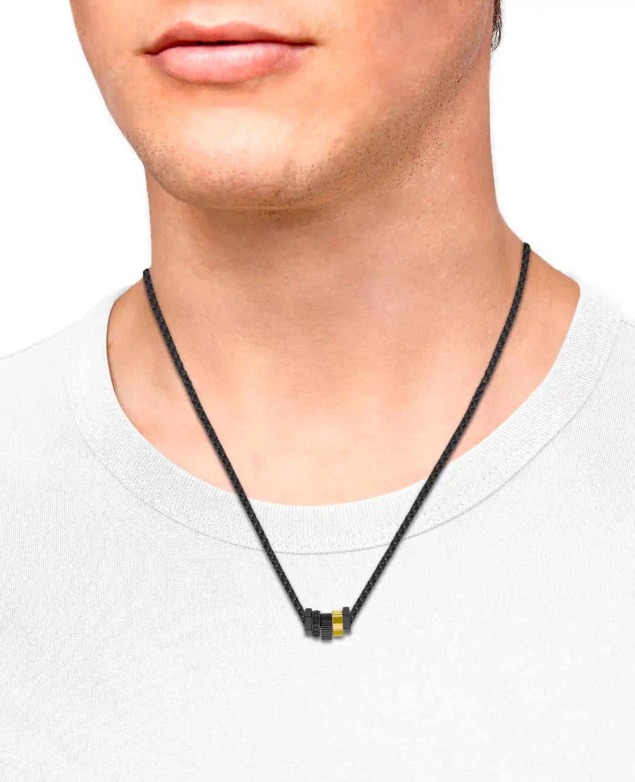 Schwarze kette mit schwarzen und gold Rondellen