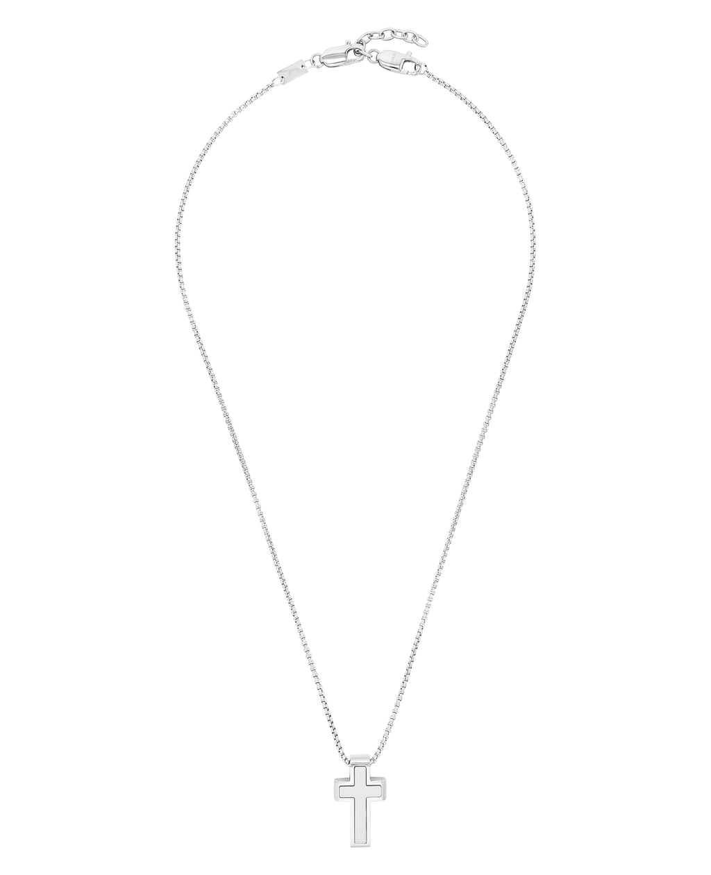 kette mit kreuz anhaenger mitte mattiert rand poliert