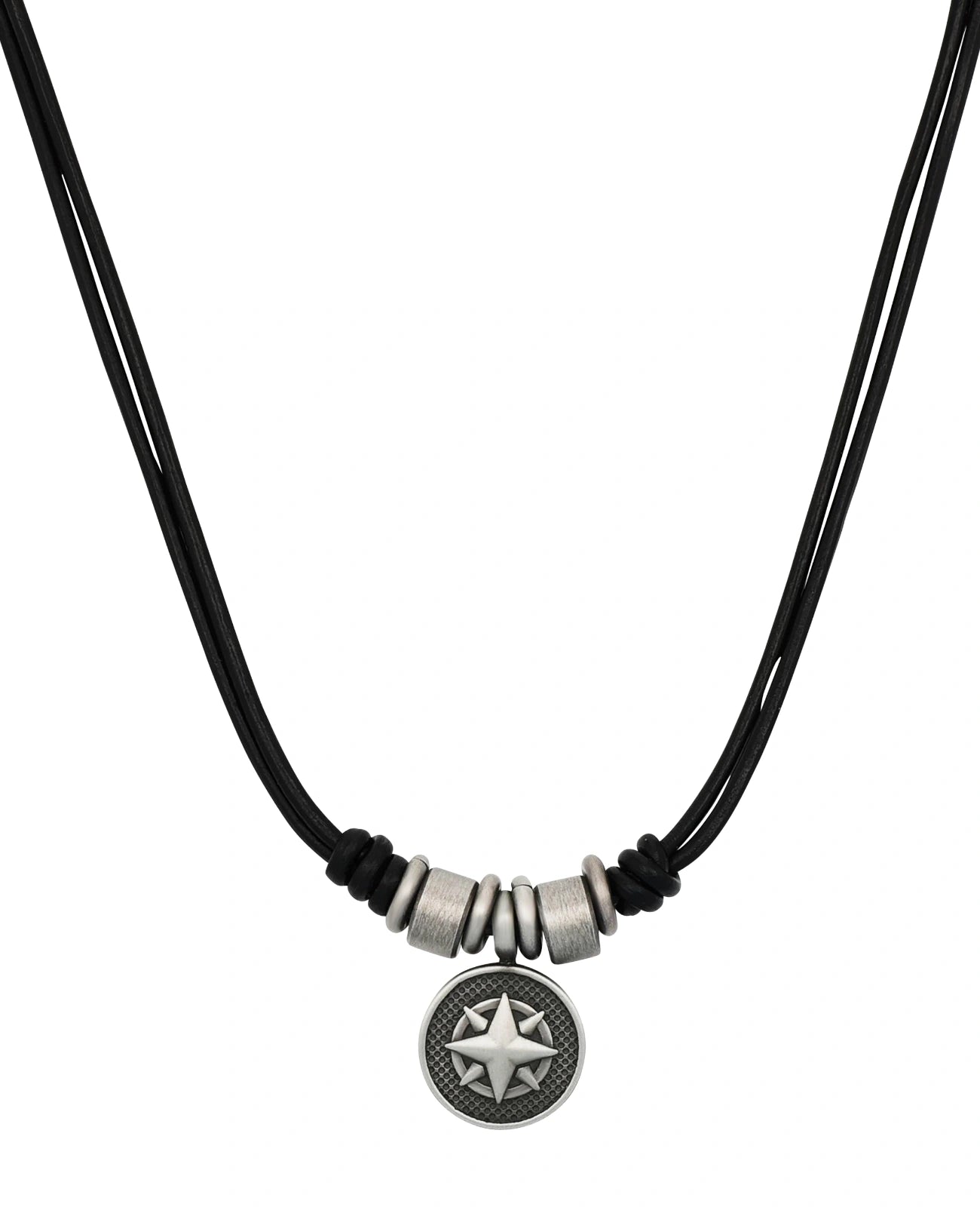 lederkette mit anhaenger kompass