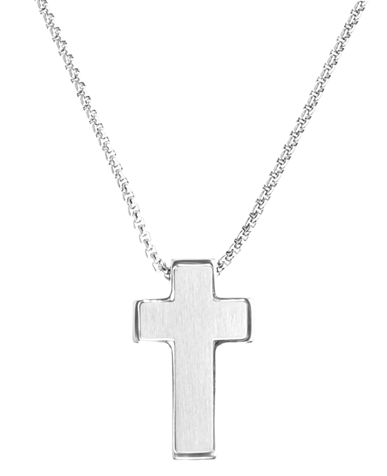 veneziakette mit kantigen kreuz anhänger kette geht durch kreuz