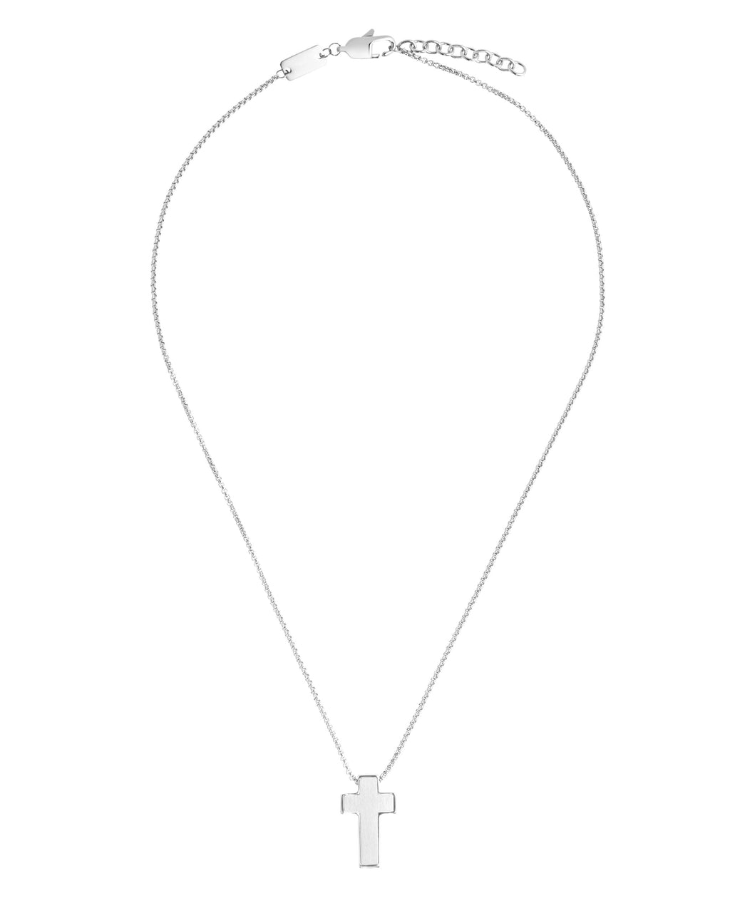 veneziakette mit kantigen kreuz anhänger kette geht durch kreuz