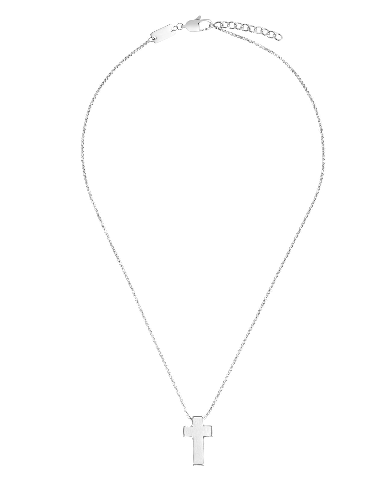 veneziakette mit kantigen kreuz anhänger kette geht durch kreuz