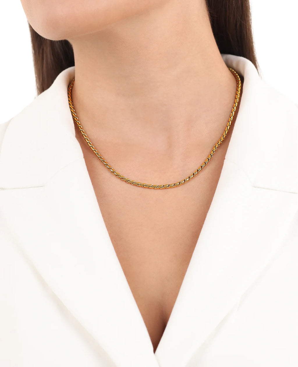 damen kette edelstahl goldfarben