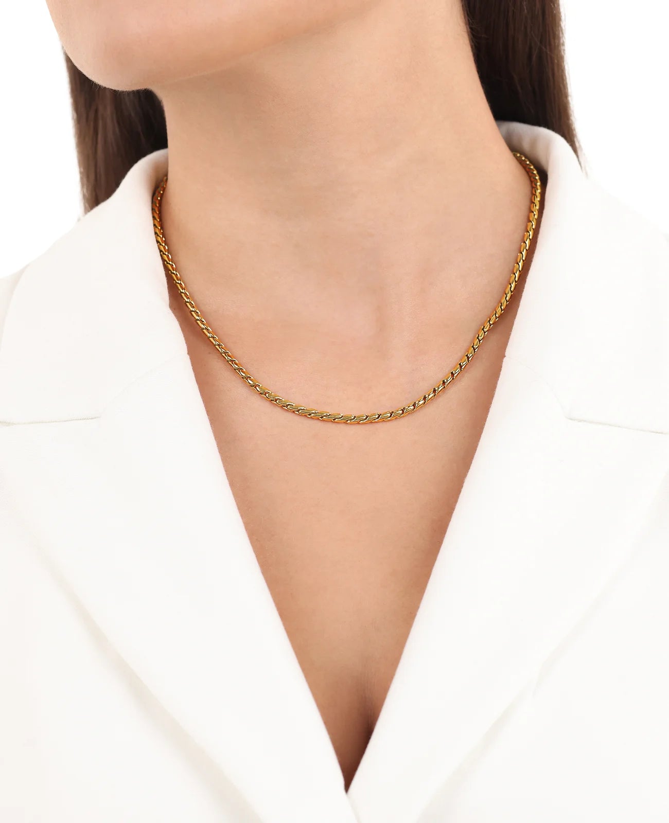 damen kette edelstahl goldfarben
