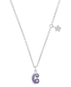 kinderkette mit anhaenger blume und zahl sechs in lila
