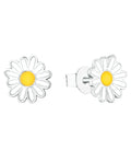 kinder ohrstecker motiv blume in weiss und gelb