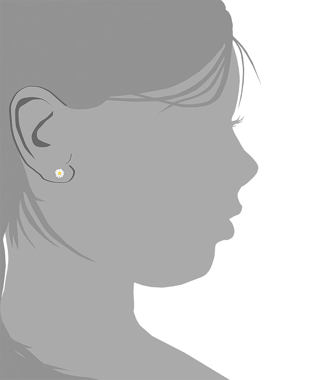 kinder ohrstecker motiv blume in weiss und gelb