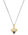 kinder kette mit anhaenger biene in gold mit zirkonia stein