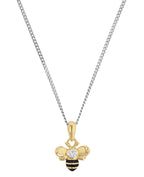 kinder kette mit anhaenger biene in gold mit zirkonia stein