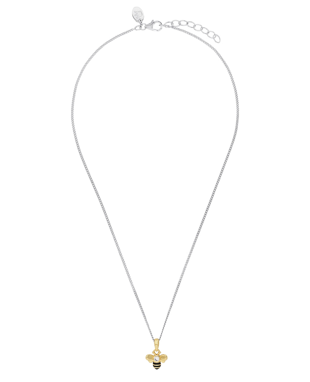 kinder kette mit anhaenger biene in gold mit zirkonia stein