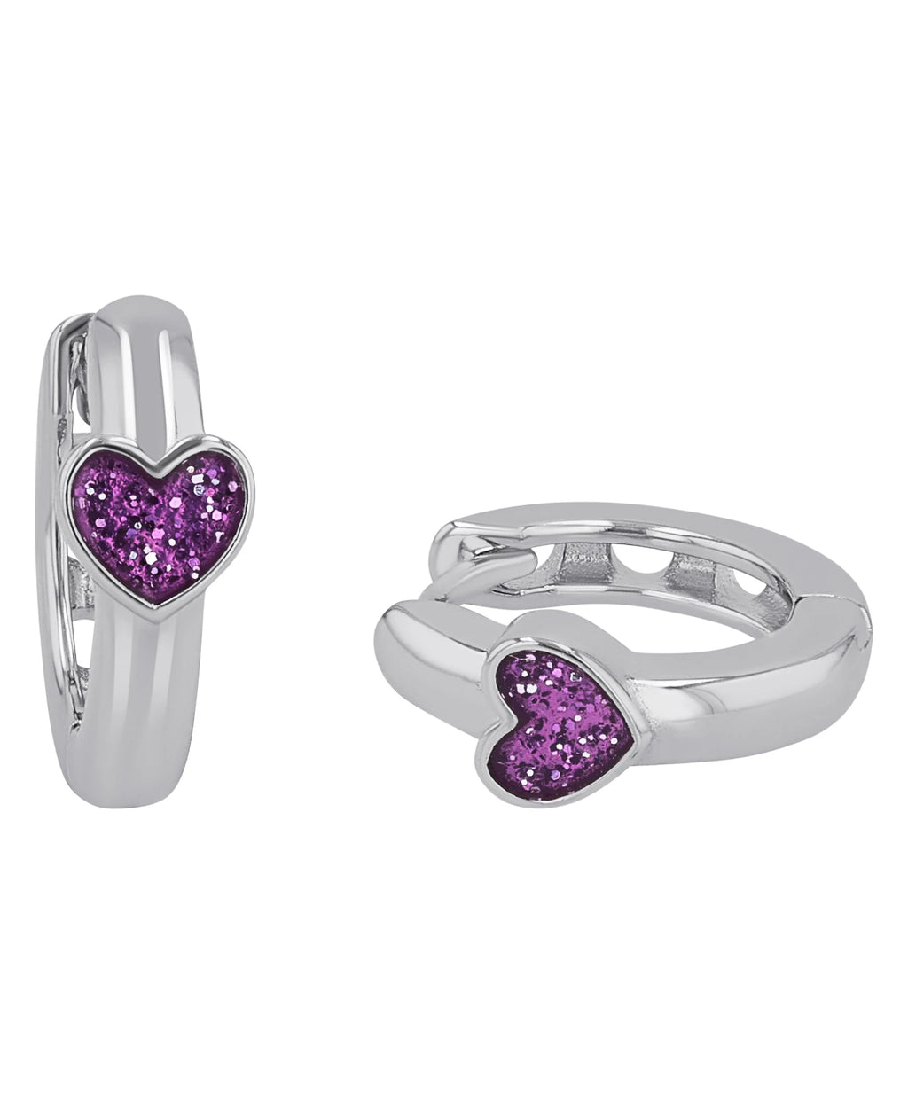 herz creolen mit emaillle einlage rot