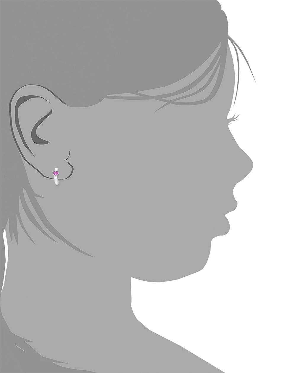 herz creolen mit emaillle einlage rot