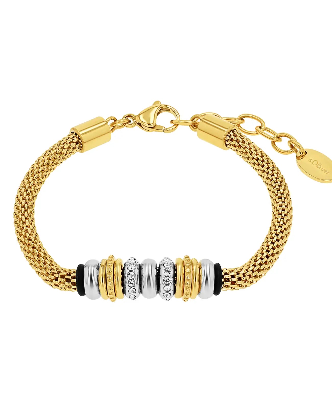 armband mit mehreren runden bicolor zwischenteilen