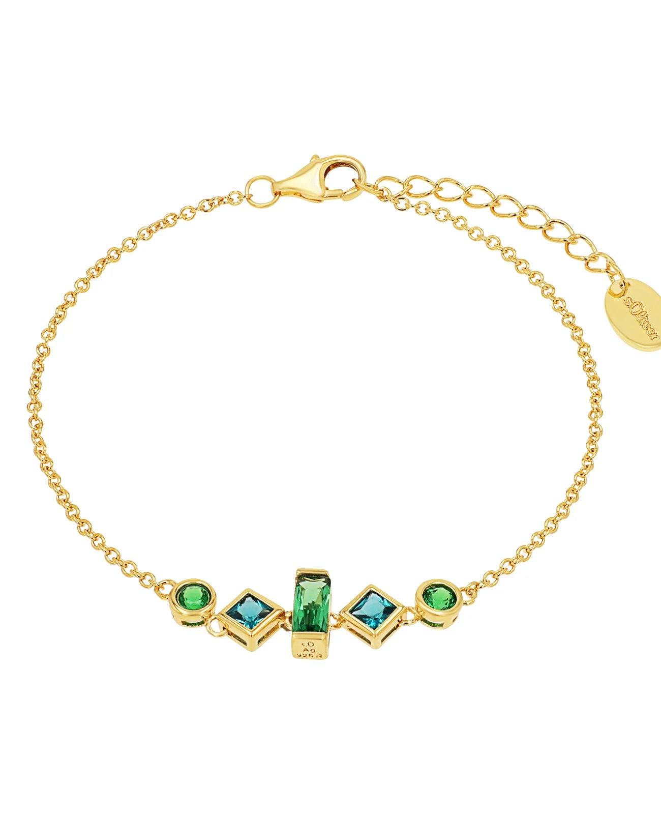 armband mit fuenf verschiedenen gruenen steinen