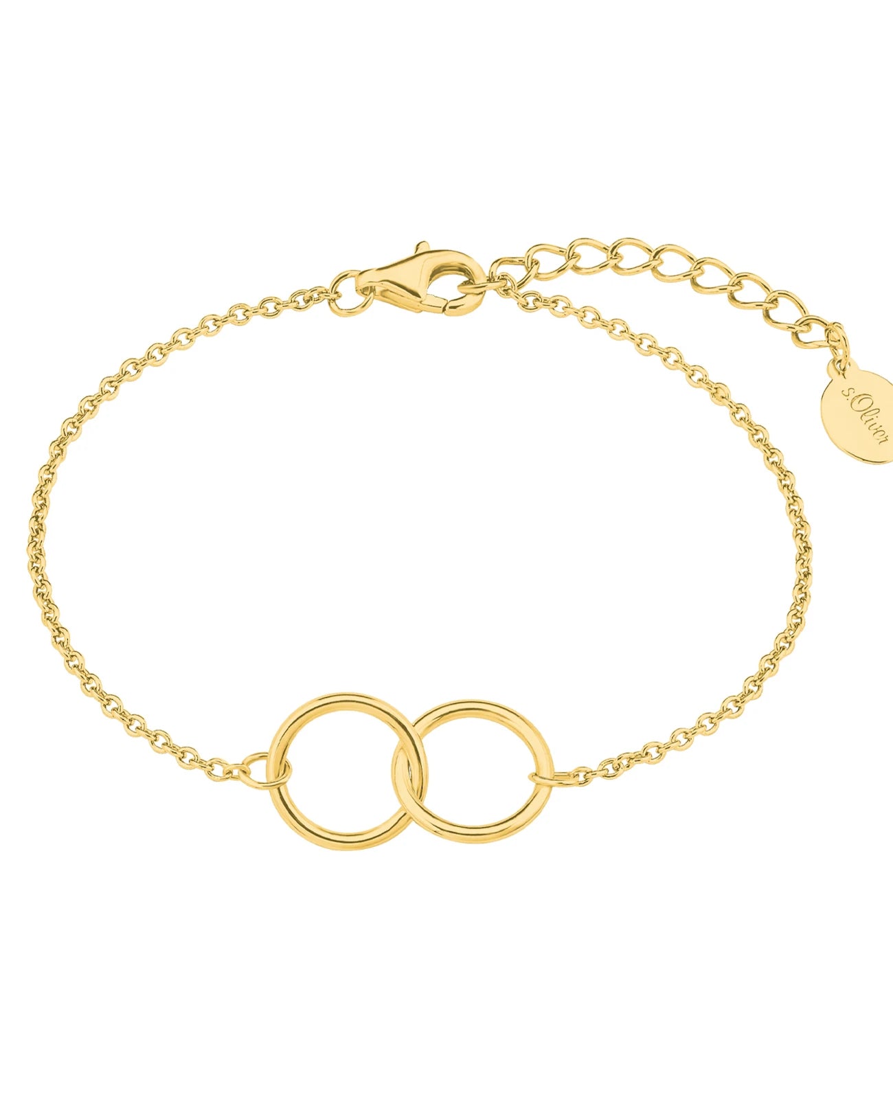 Anker armband goldfarben mit zwei verbundenen reifen als mittelteil