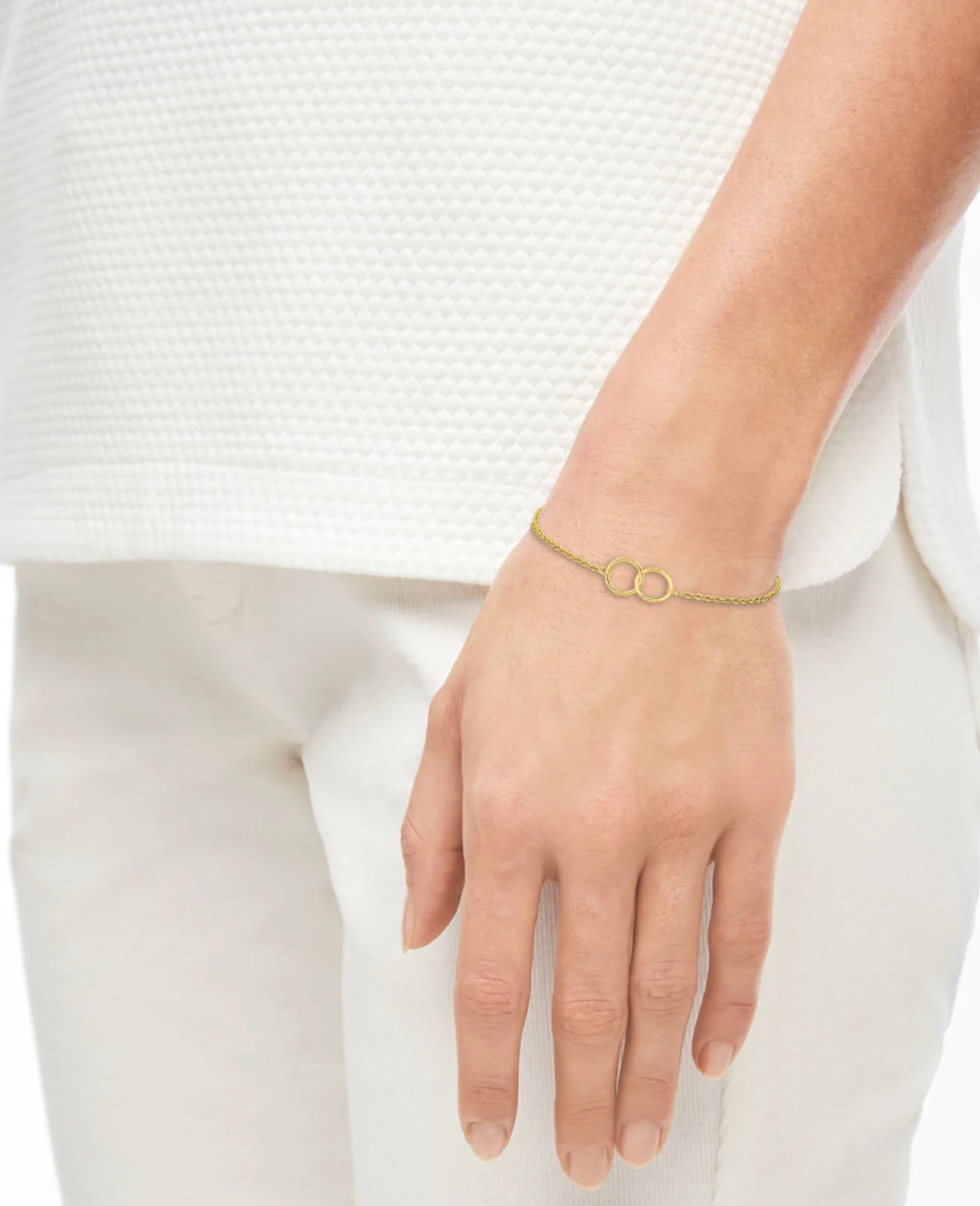 Anker armband goldfarben mit zwei verbundenen reifen als mittelteil