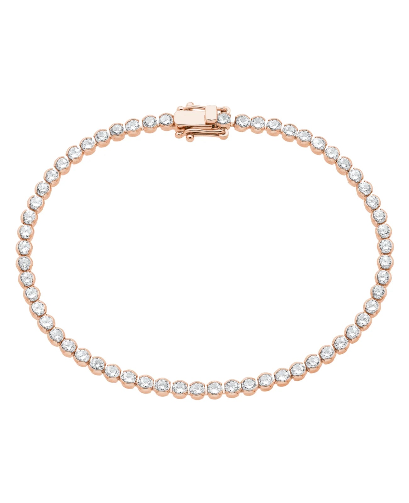rosefarbenes tennisarmband lauter angereihte zirkonia steine in zargenfassung