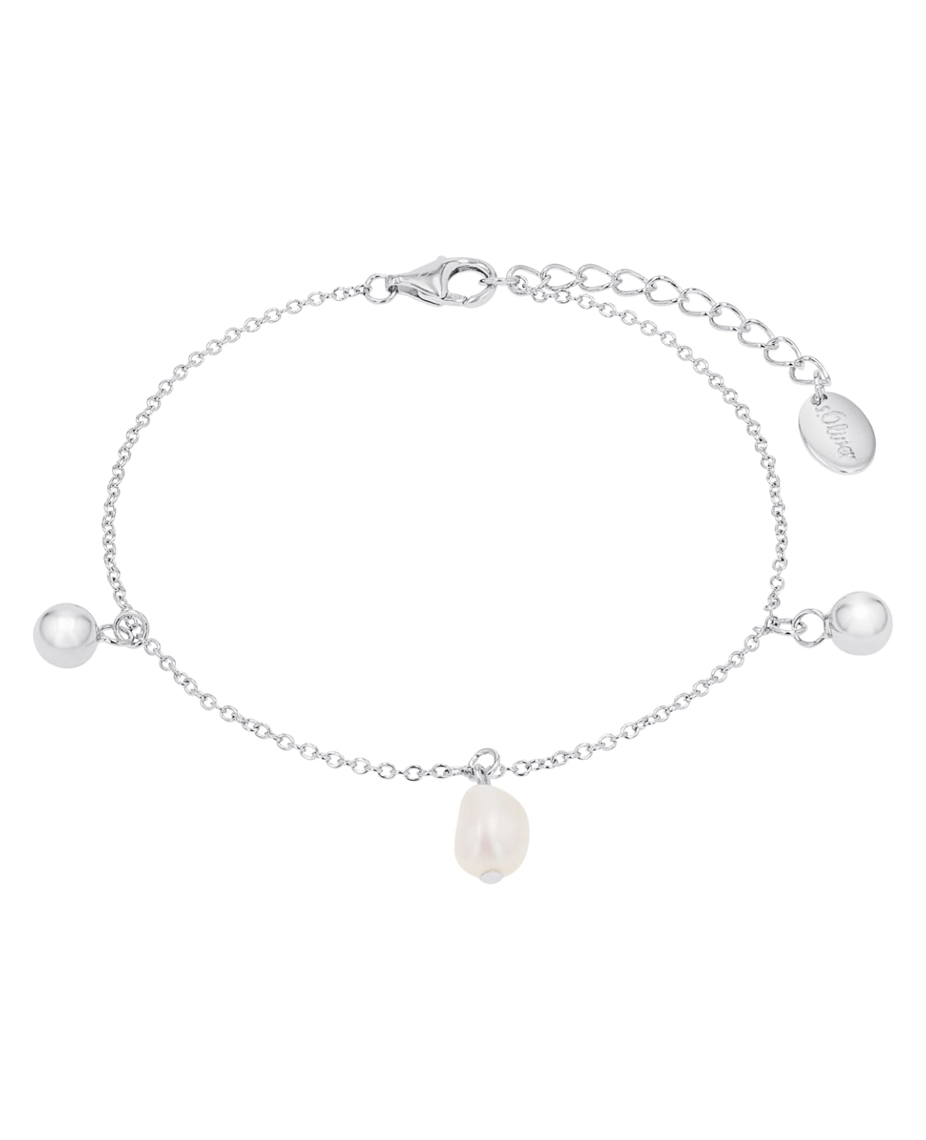ankerkette mit1 suesswasserzuchtperle und 2 kugel anhaenger