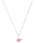 ankerkette mit rosa vogel anhaenger zirkonia im fluegel