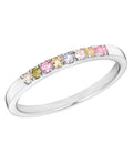 gleichlaufender ring mit 8 bunten zirkonia steinen