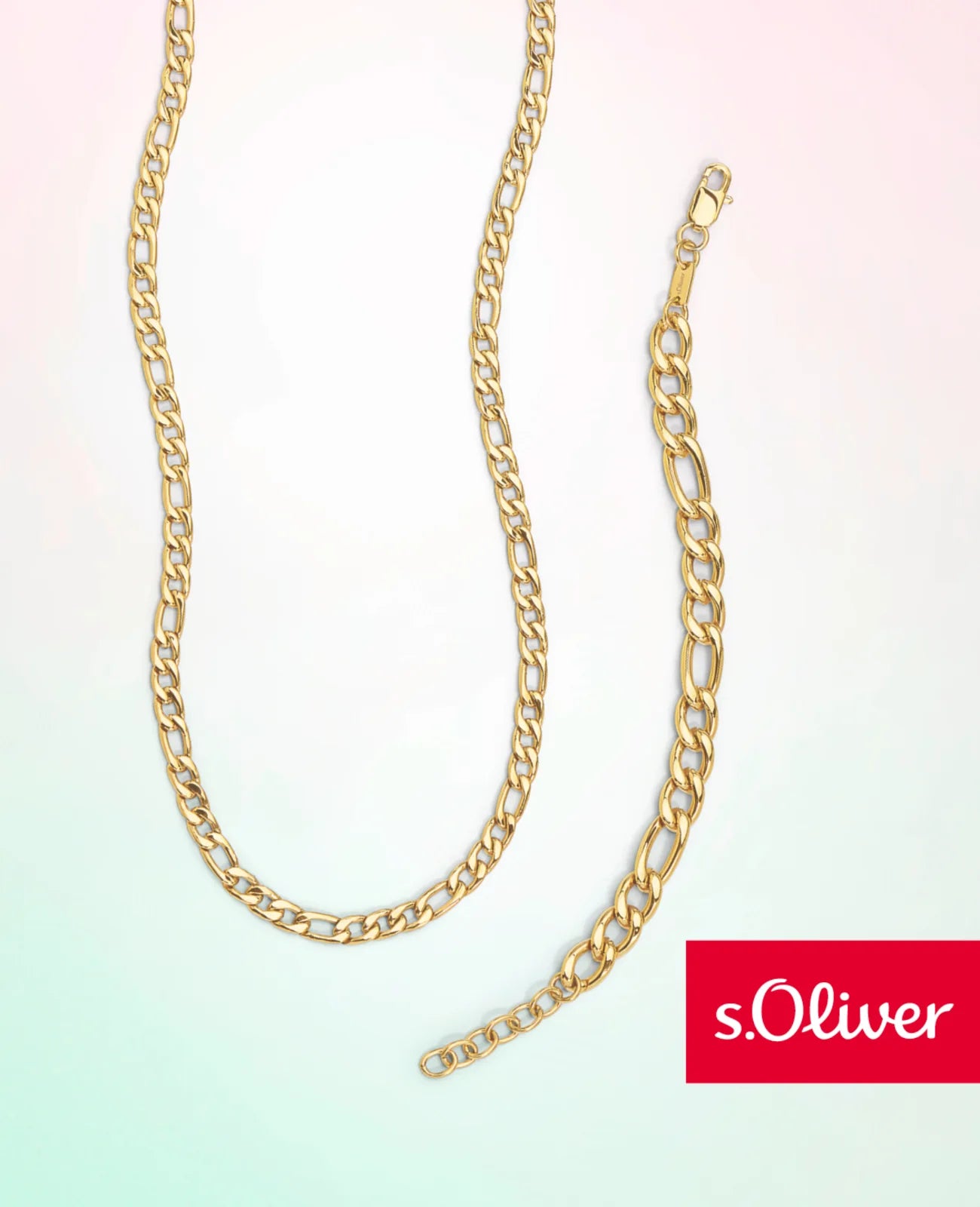 breite figaro kette gold mit karabiner verschluss