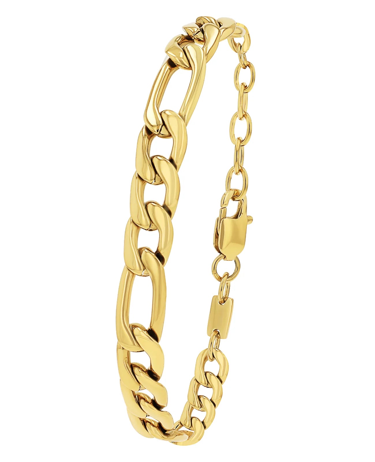 breites figaro armbad gold mit karabiner verschluss