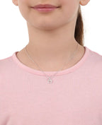 kette mit zwei anhänger zirkonia stein rosa und scheibe mit ausgestanzter krone