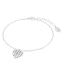 Anker armkette mit herz anhänger 5 reihen mit zirkoniasteinen besetzt