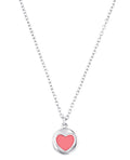 ankerkette mit runden anhänger großes rosa herz in der mitte