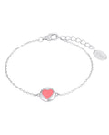 anker armkette mit runden mittelteil großes rosa herz in der mitte
