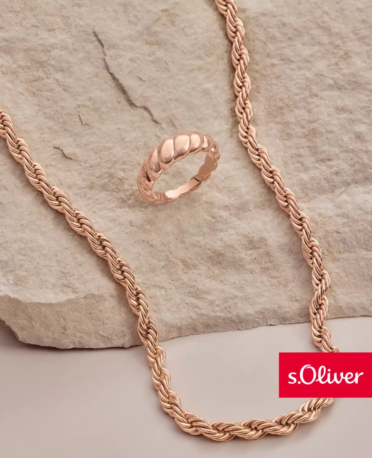 Kordelkette rosegold mit karabinerverschluss