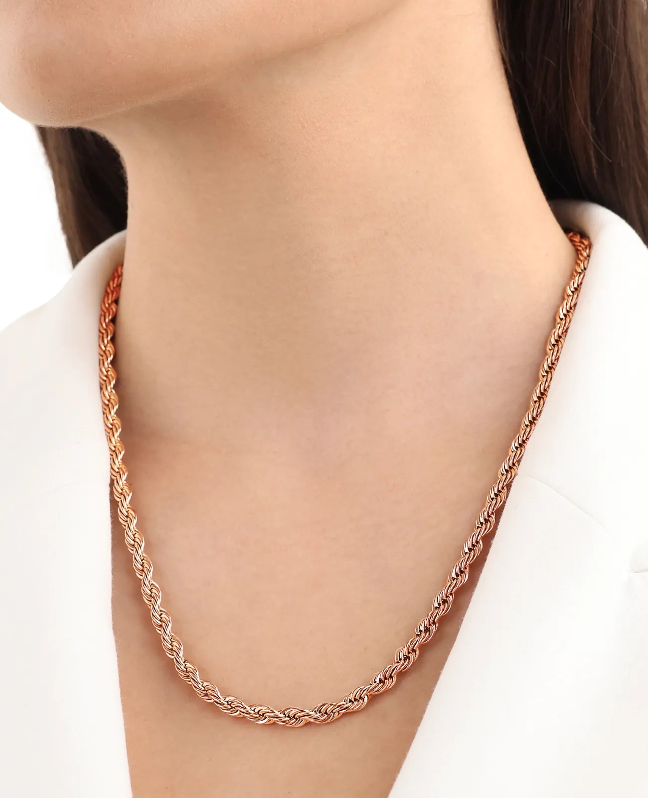 Kordelkette rosegold mit karabinerverschluss