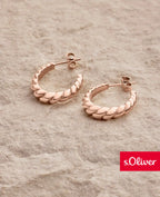 Steckcreolen mit kordel muster in rosegold
