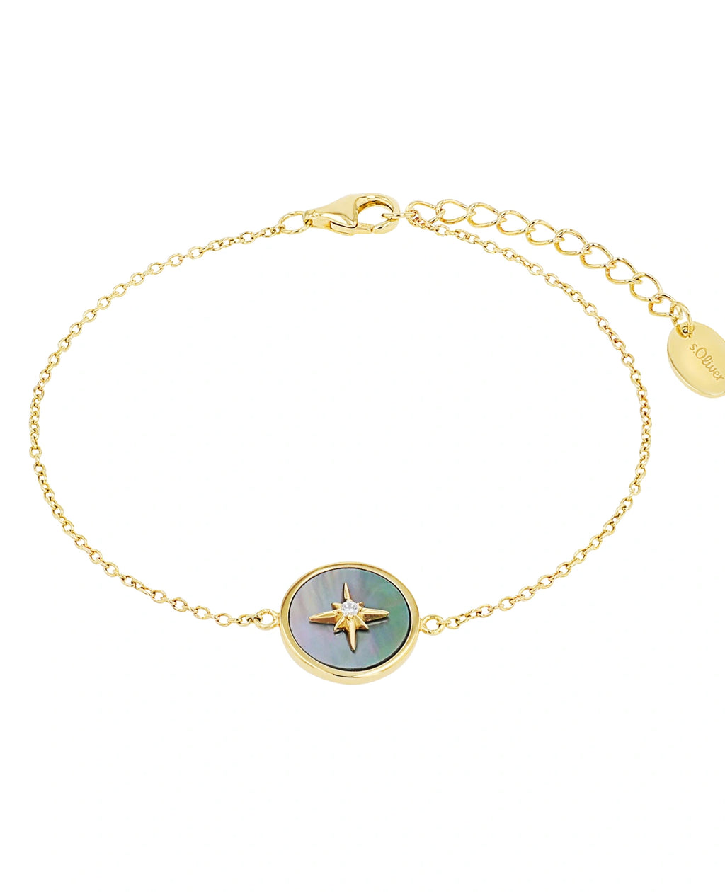 zopf armkette mit runden mittelteil Perlmutt darauf ein stern mit zirkonia