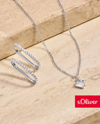 ankerkette mit anhänger rechteckiger zirkonia und muschelkernperle