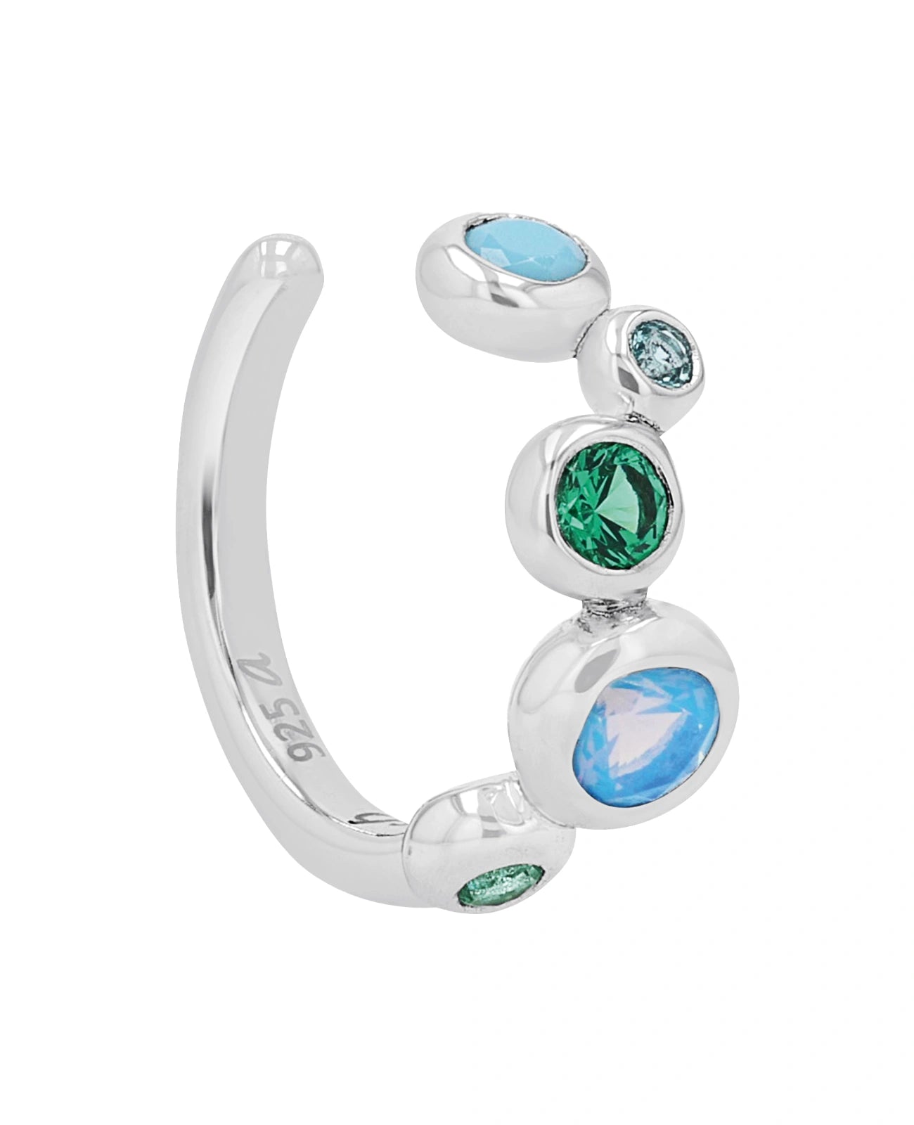 earcuff mit 5 runden steinen