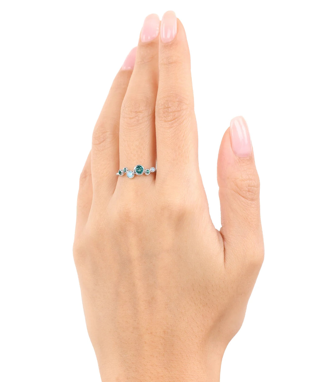 ring mit  6 runden steinen