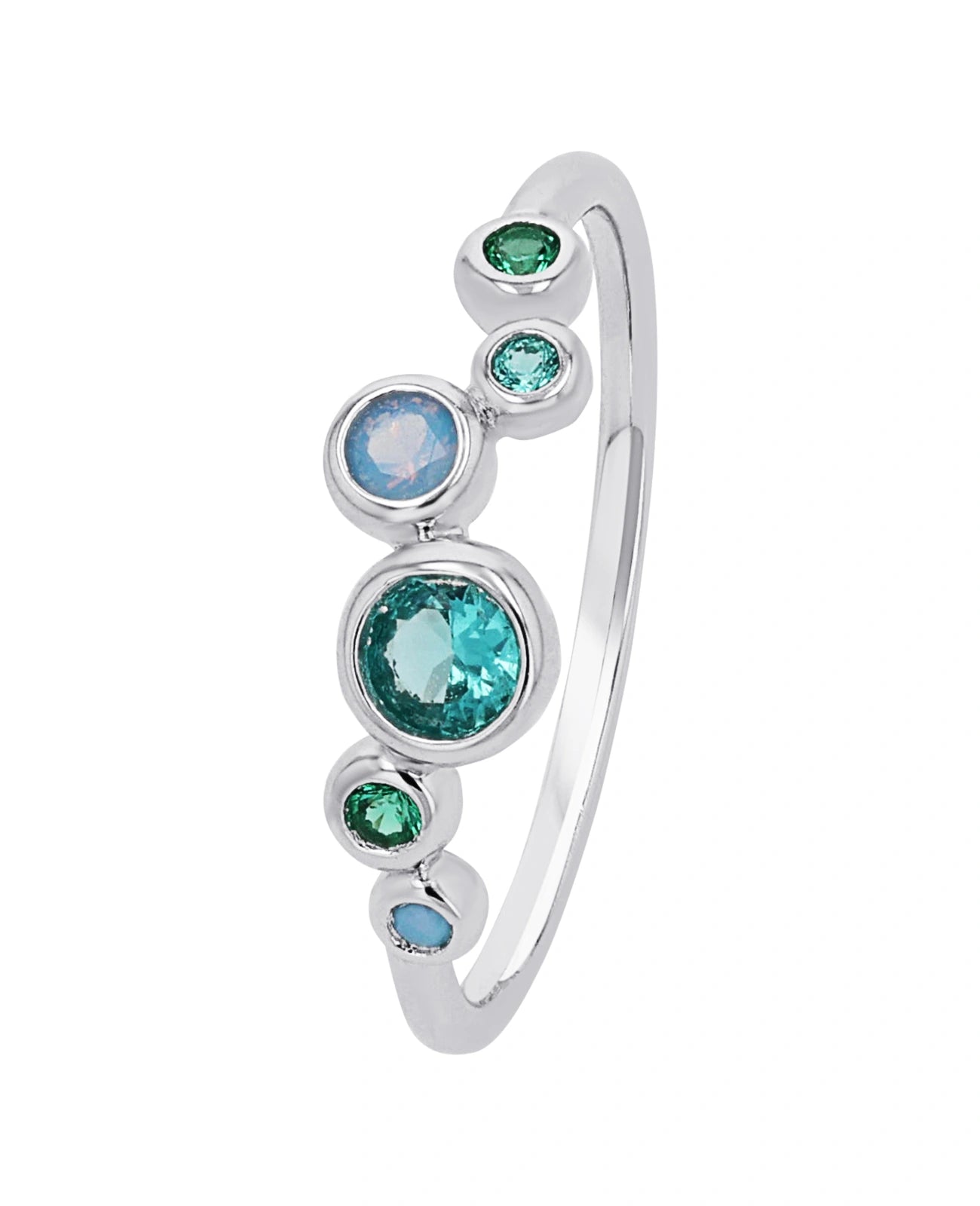 ring mit  6 runden steinen