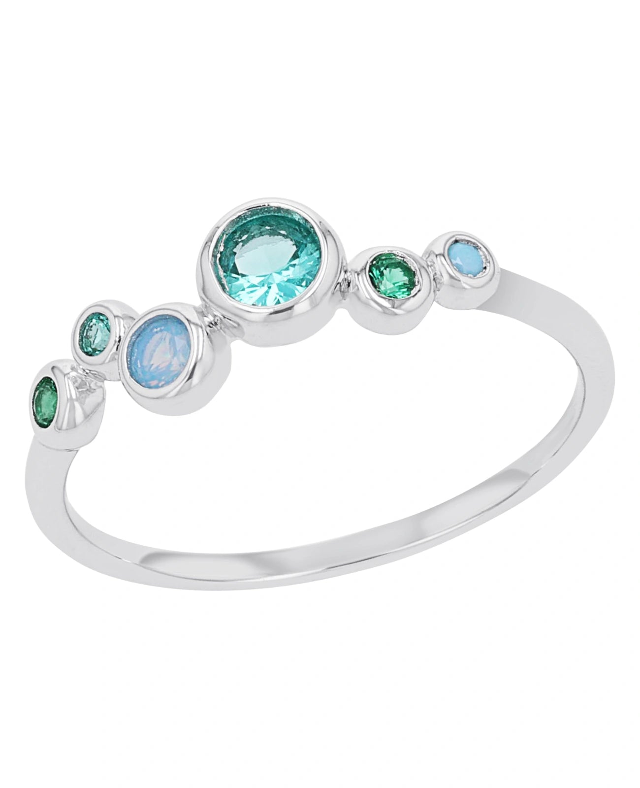 ring mit  6 runden steinen