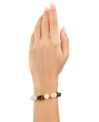 Braunes Steinarmband rund oval und rechteckig