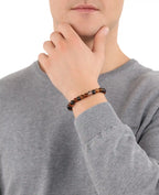 Braunes Steinarmband mit edelstahl elementen