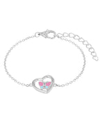 ankerkette armband mit offenen herz anhänger und farbigen schmetterling