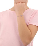 ankerkette armband mit offenen herz anhänger und farbigen schmetterling