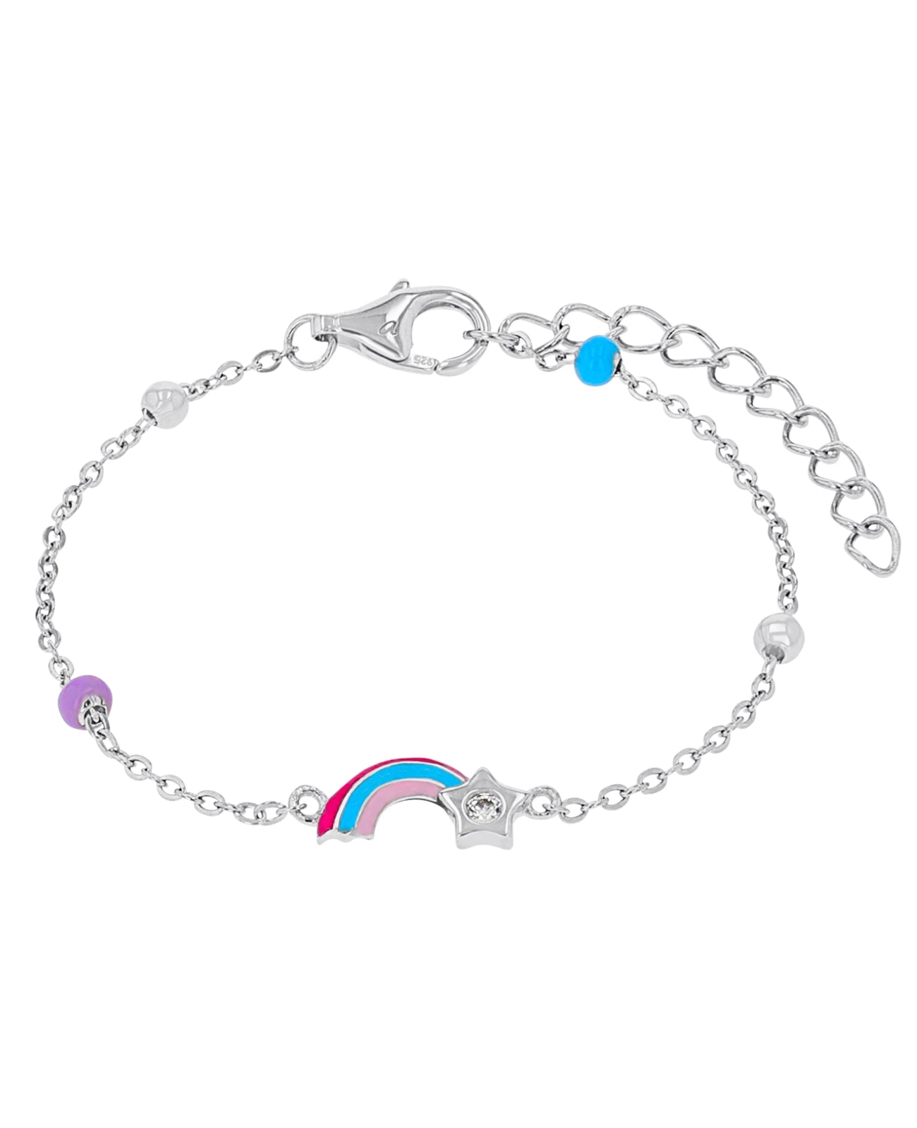ankerkette armband mit mittelteil stern mit farbigen schweif