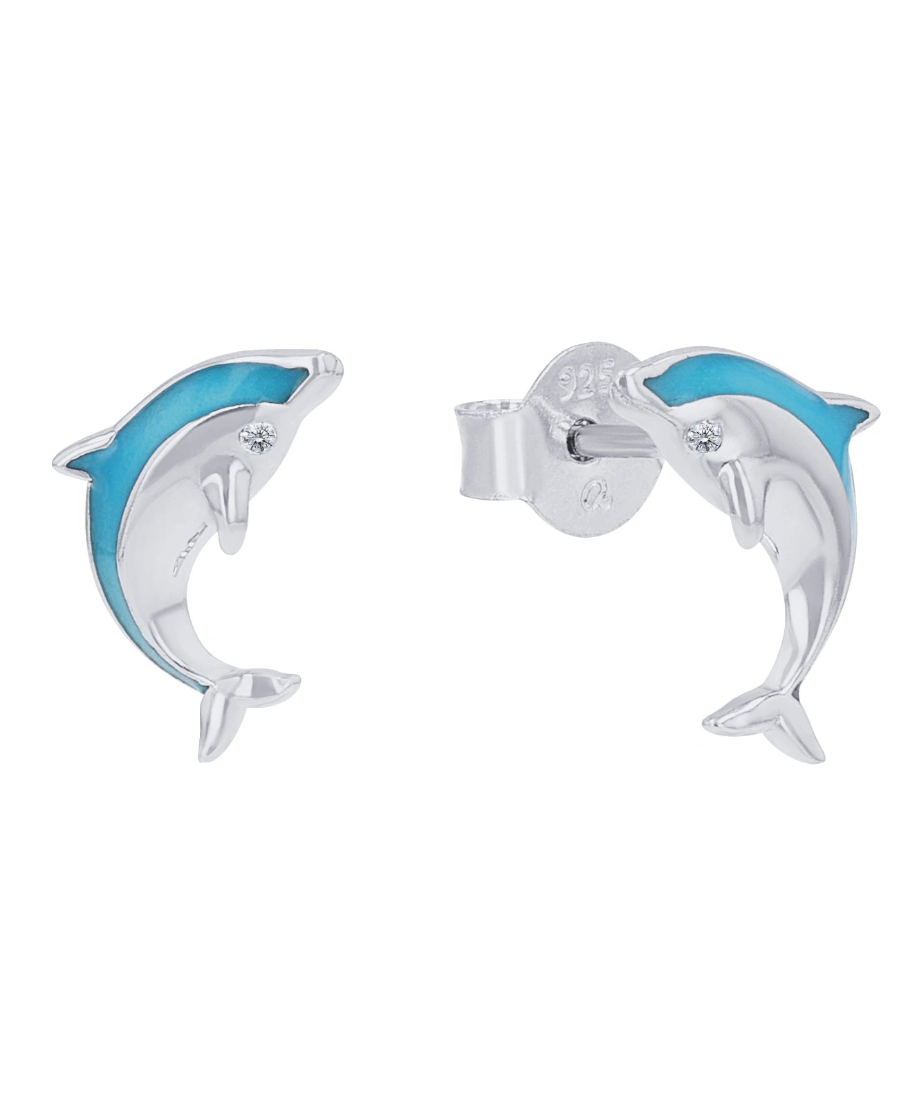 blaue delphin ohrstecker