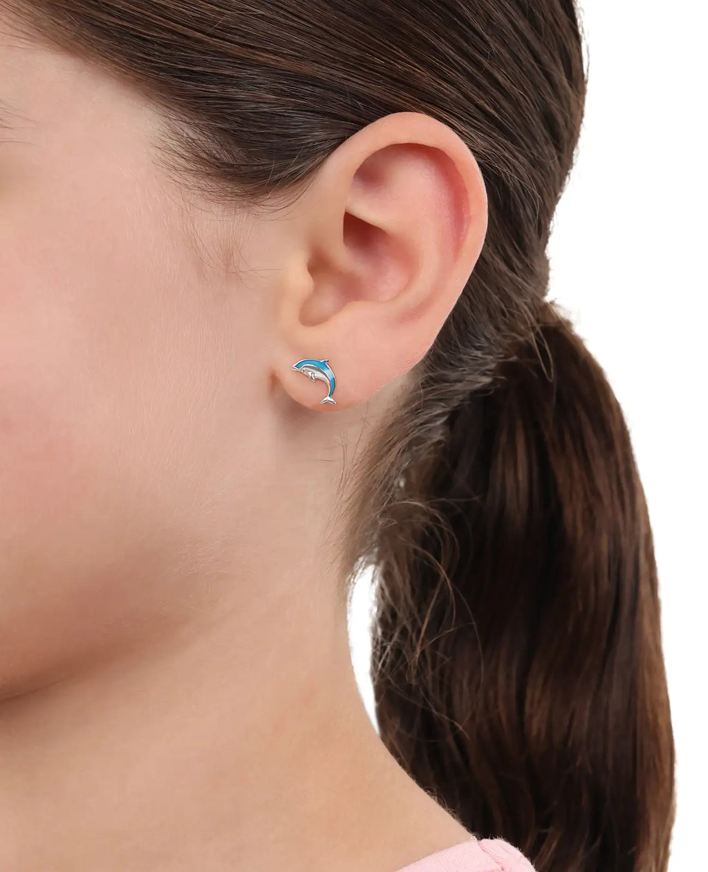 blaue delphin ohrstecker