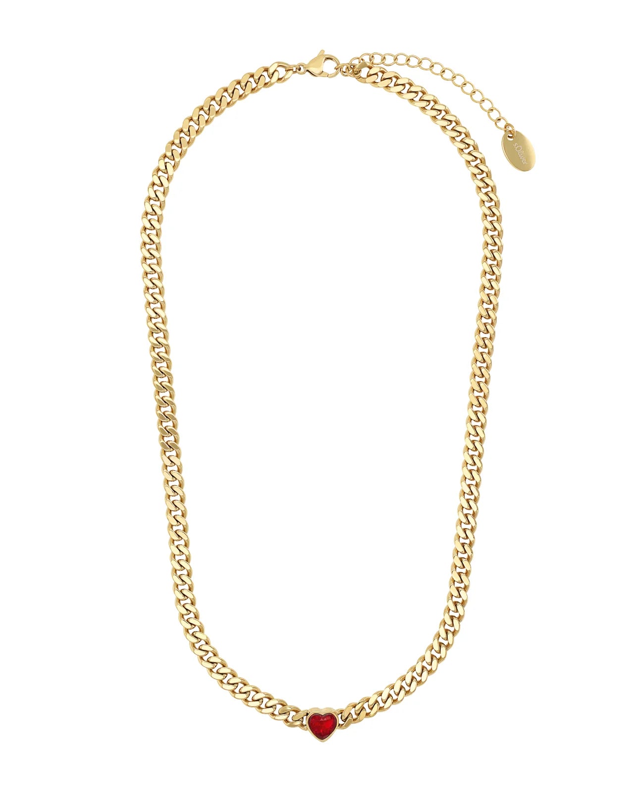 breite panzerkette mit großen roten herz in der mitte