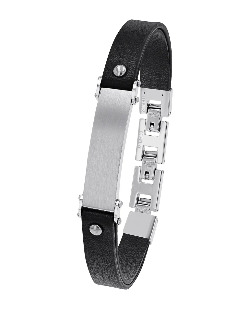 große gravurfläche flaches breites lederarmband doppelt gelegt